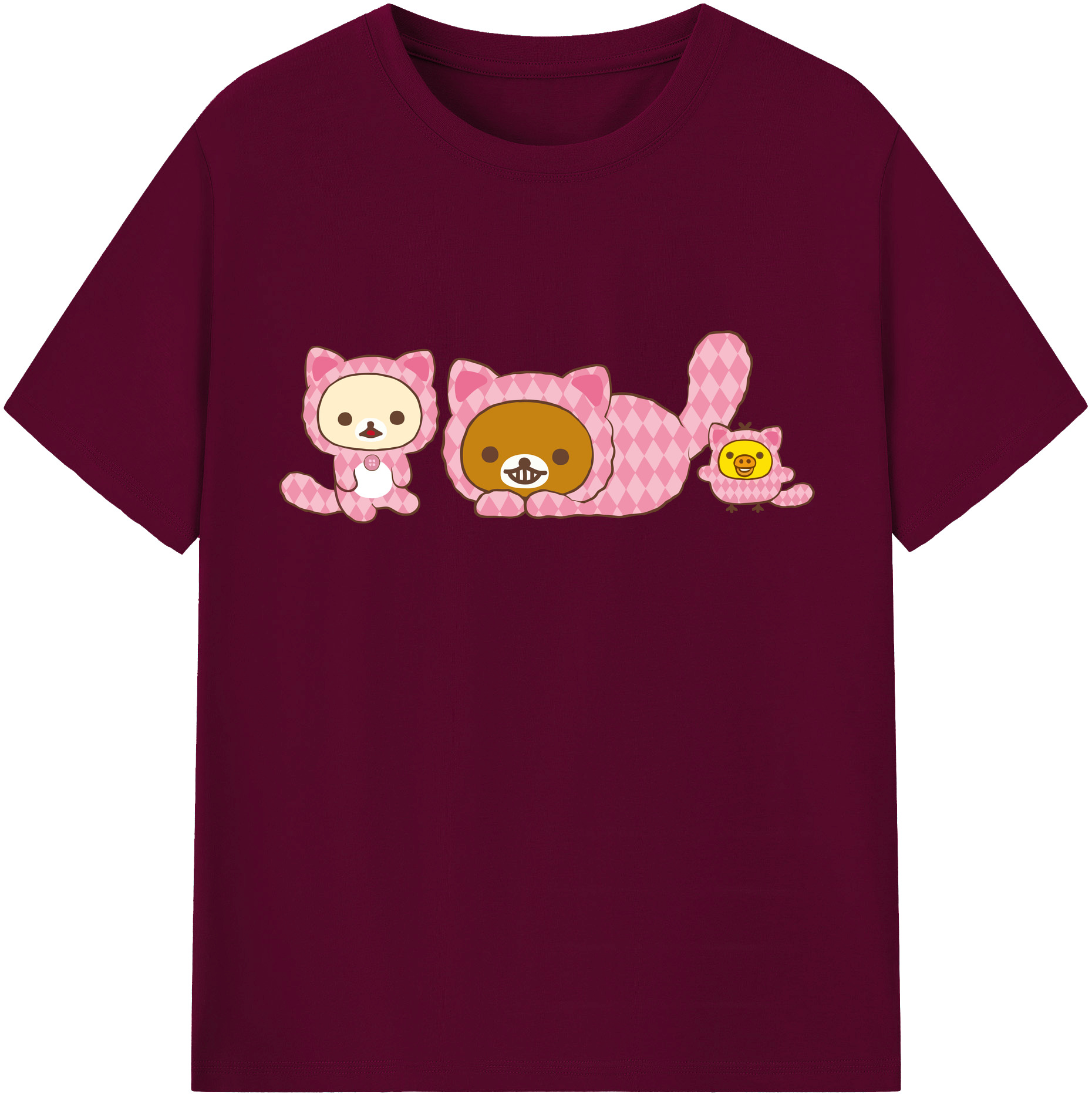 （画像用） リラックマ リラックマ キイロイトリ Rilakkuma Korilakkuma Kiiroitori レディースカジュアルプリントTシャツ（綿100％）